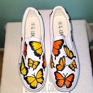 Butterfly Slip On Top Canvas Shoe Loafers